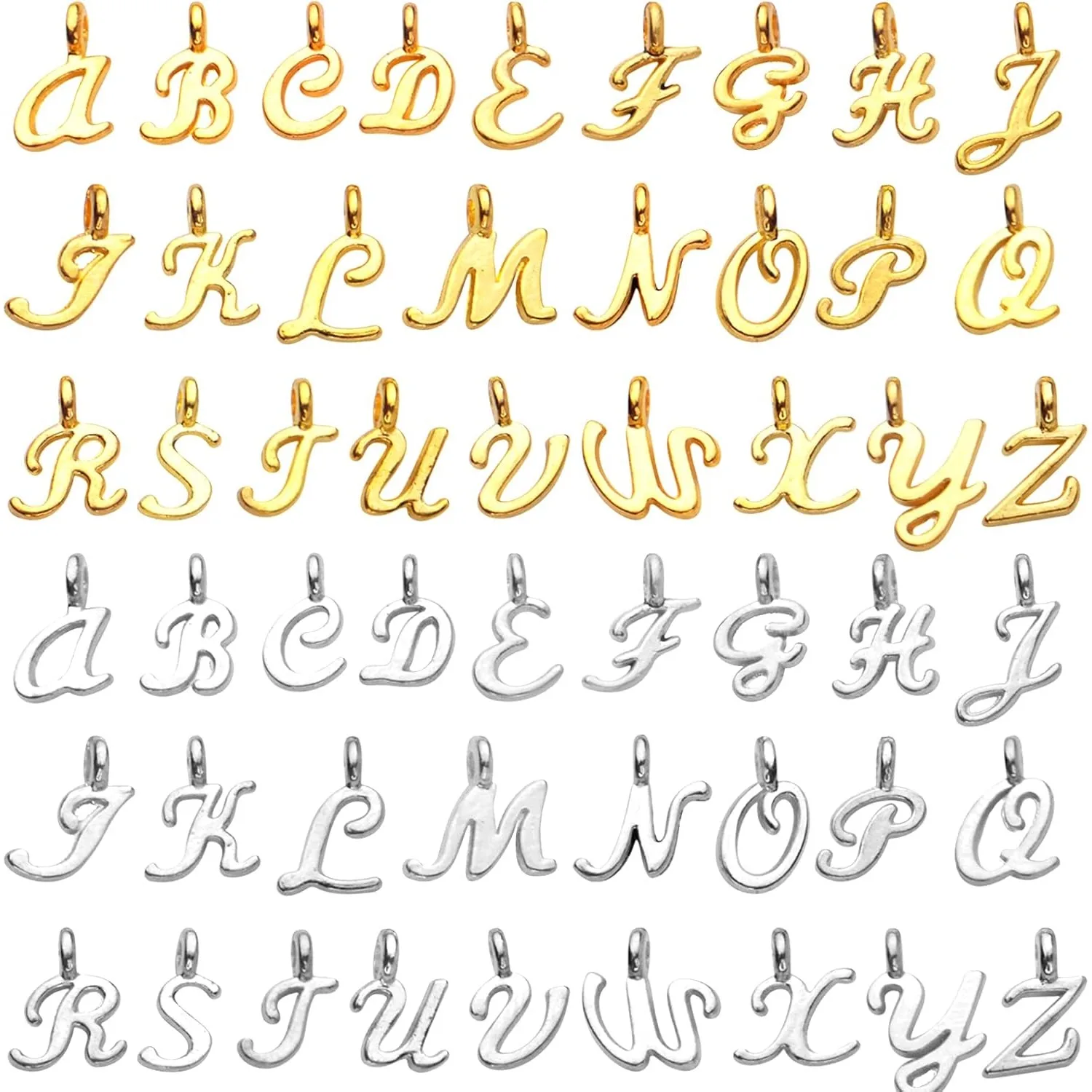 

156 шт./6 комплектов, подвески в виде буквы алфавита ABC, подвески из сплава A-Z, подвески в виде алфавита, свободные бусины, ожерелье, браслет, изготовление ювелирных изделий своими руками