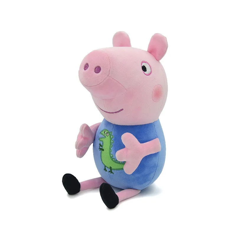 Pepa Pig Embroidery Style Cute Plush Toys, George Animal Doll, Holiday Party Decoration, Children Christmas Gift, Original, 19cm