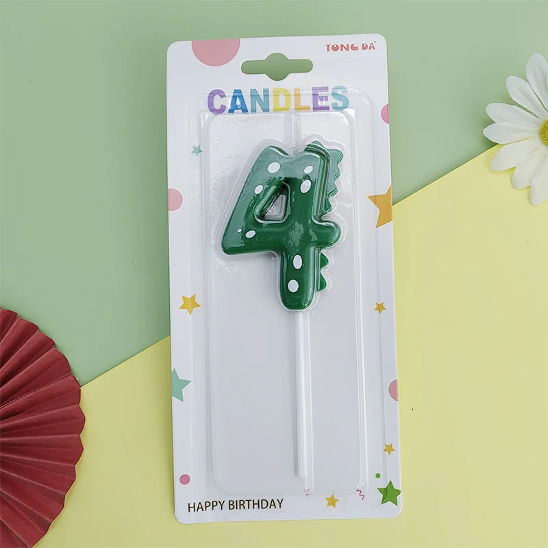 Grüne Dinosaurier-Zahlen 0–9 + 8 Stück grüne Kerzen „Happy Birthday“-Kuchenkerze für Kinder, Prinz, Party, Cartoon-Dinosaurier-Dekoration – Detail 26