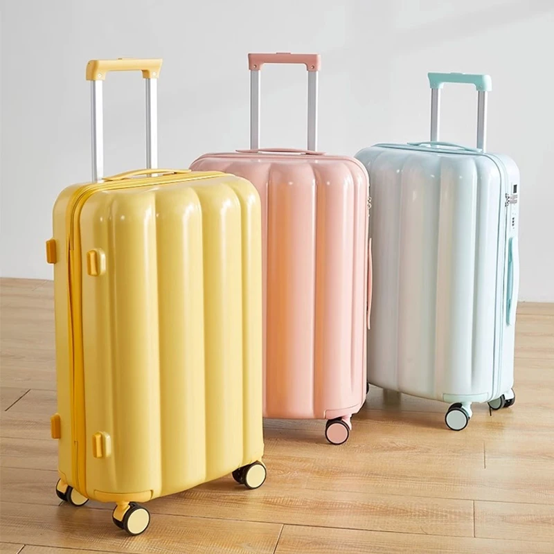 Cute Girl Suitcase Lightweight USB Charging 20 Inch Carry-on Luggage with Cup Holder Universal Roller Aluminum Alloy Lever