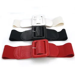 Big Buckle Wide Waist Belt Corset Belt Woman Slim Decorative Waistband Elastic Cummerbunds Fashion Women Patent Leather Belt