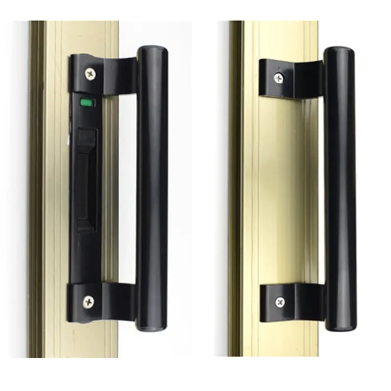 Aluminum Alloy Sliding Door Lock Glass Window Push-pull Automatic Gate Hook Locking Single Side Bronze Black White Door Hardware