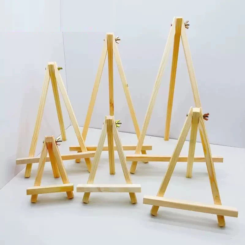 5pcs/set Wood Mini Easel Frame Tripod Display Holder Meeting Wedding Table Name Card Stand Children Painting Display Craft