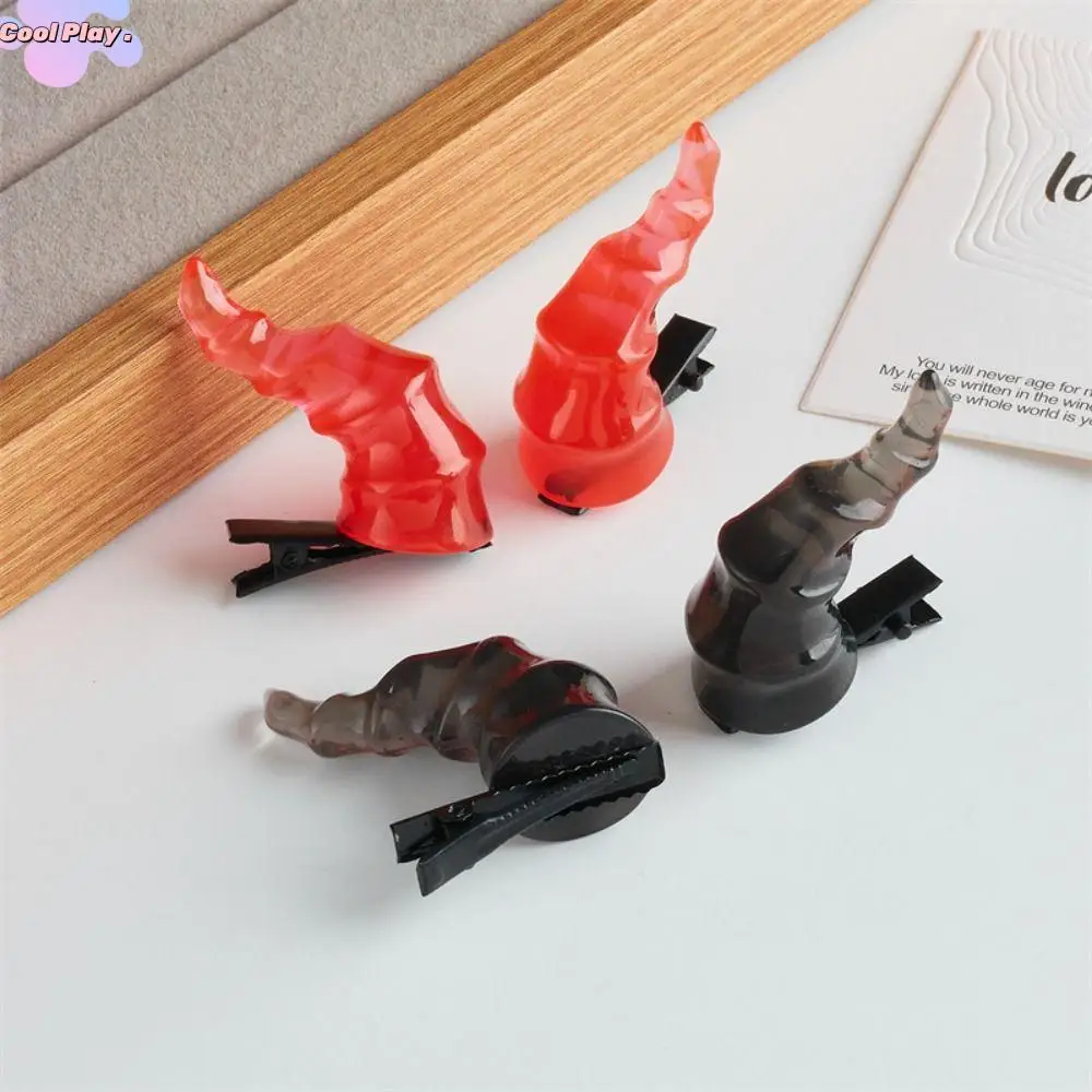 

Funny Gothic Devil Horn Hairpin Hair Clip Hairband Halloween Headband Duckbills Braids Creatively Halloween Hair Hoop Women