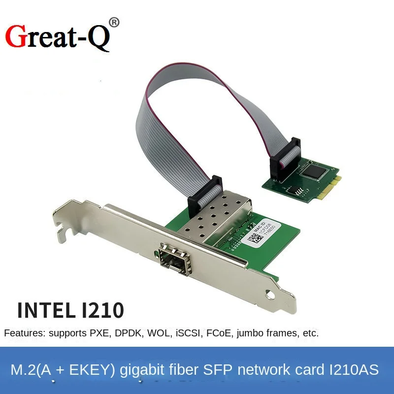 M. 2 A+E Gigabit Fiber Server Network Card I210AS Single Port SFP Fiber LC Adapter