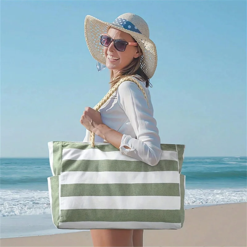 

Beach Bags For Women Large Waterproof Beach Tote Bag With Zipper Shoulder Bags Waterproof Sandproof Swim Pool Bag