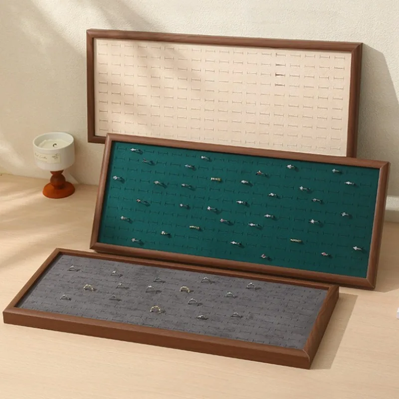 

Wooden Jewelry Displays Tray Rings Jewellery Showcase Pallet Large Capacity Ring Organizer Tray Household Trinket Storage Salver