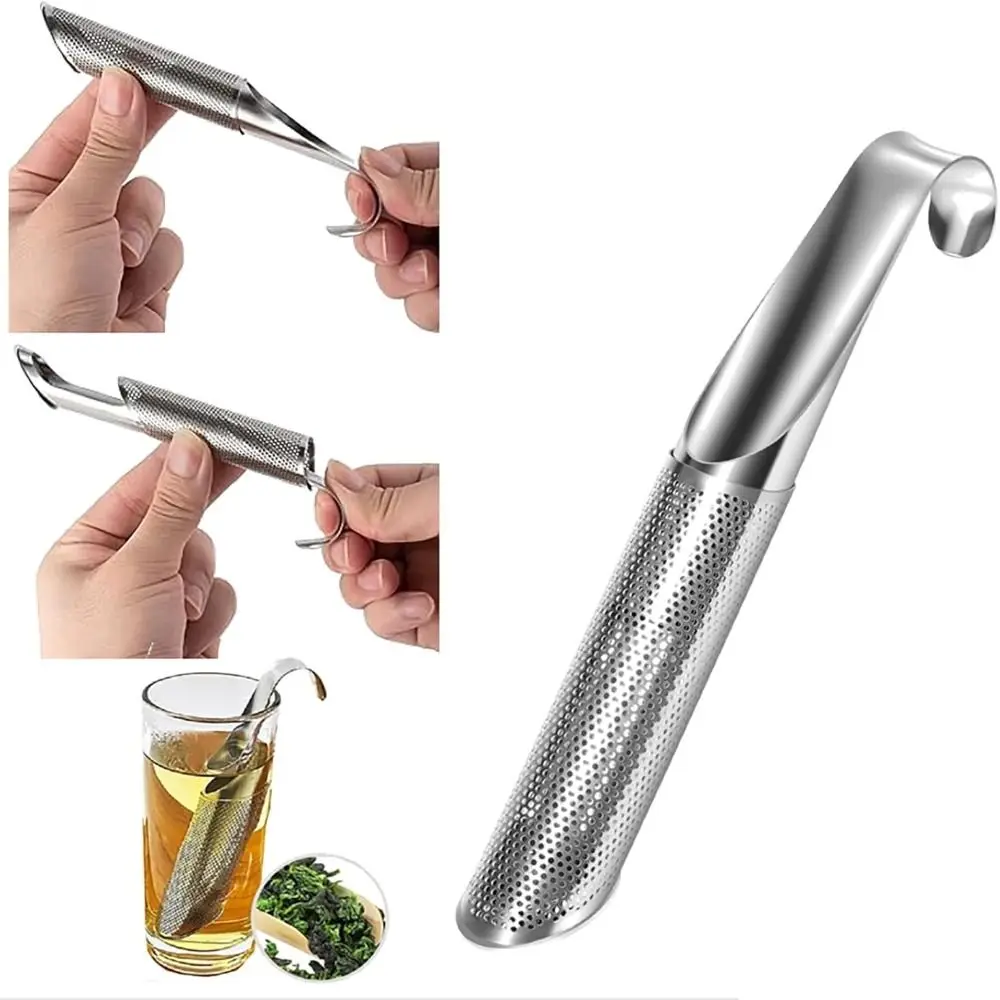 Stainless Steel Tea Diffuser Easy to Clean with Hanging Hook Handle Tea Infuser Portable Durable Loose Leaf Tea Steeper