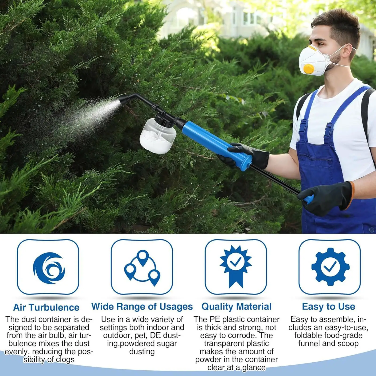 Garden Powder Applicator Dispenser Fruit Tree Plant Pollen Spraying Machine Agricultural Supplies for Outdoor Yard Backyard