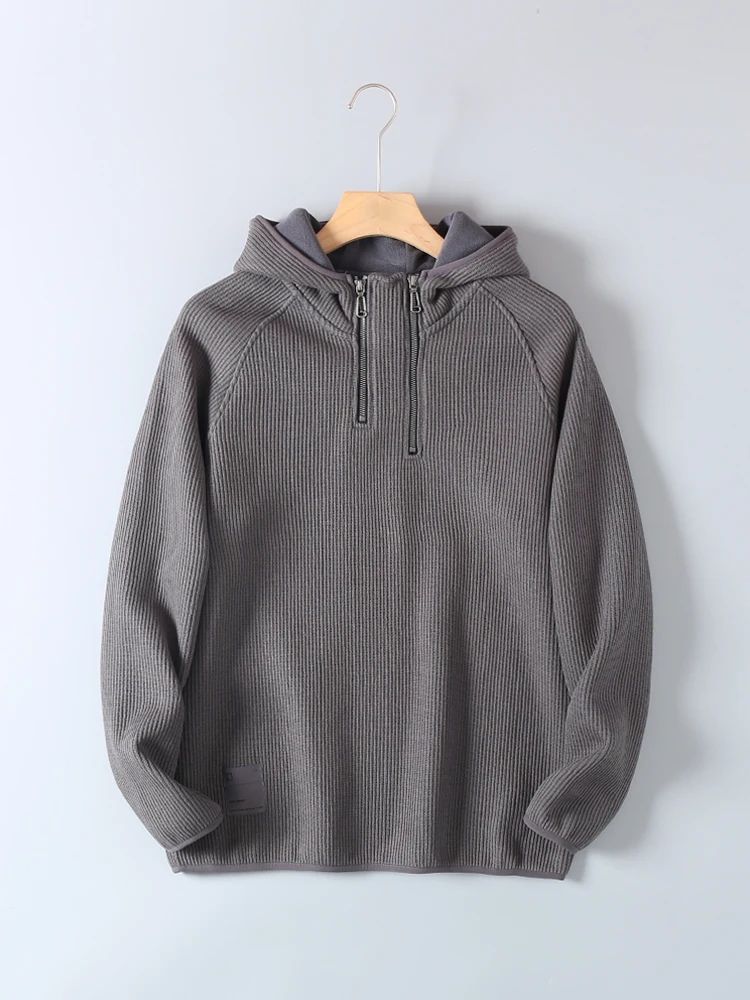 

Толстовка-худи Thiened Fce для мужчин, теплая повседневная одежда свободного кроя на осень-зиму, с молнией