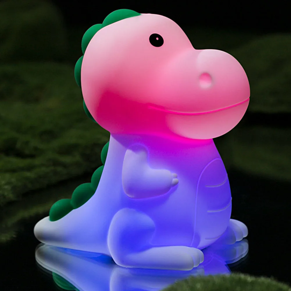 Baby Touch Bedside Lamp USB Rechargeable Cartoon Night Lamp 3000K RGB Cute Dinosaur Light 7 Colours Light for Children Kids Gift