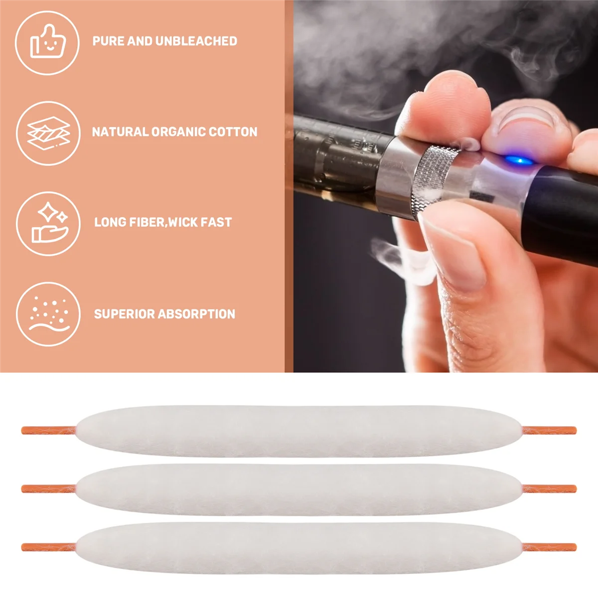 AA84 BMTD 20 개/가방 Diy E 담배 도구 코일 Atomizer Rda Rta Vape 액세서리 용 사전로드 된 면화 유기농 면화