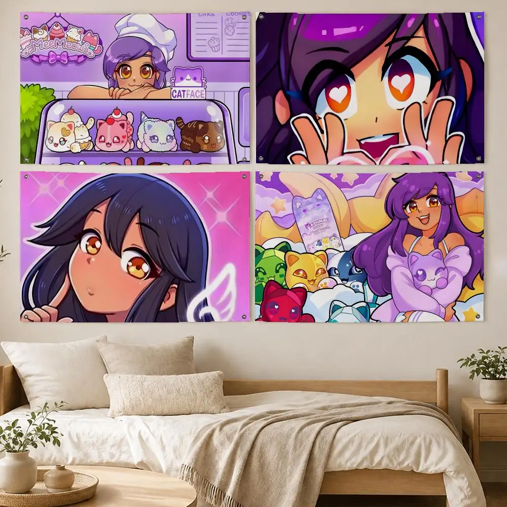 Hot Creator Aphmau Flags Room Bedroom Home Outdoor Wall Hanging Concert Printed Background Decoration Art Banne