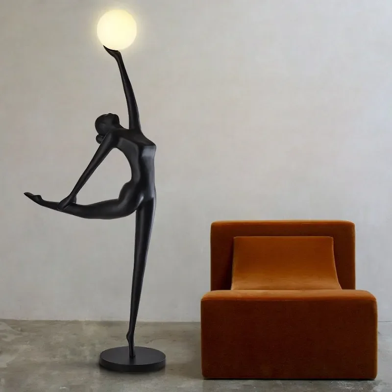 

Nordic creative humanoid sculpture floor lamp designer ballet girl exhibition hall hotel sales office ornament vertical lamp