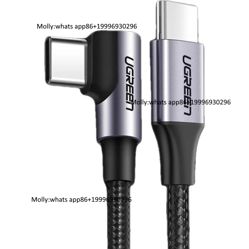 UGREEN US255 Elbow Design Type-C USB2.0 Weaving Material PD60W Fast Charging Data Line for iPhone Series