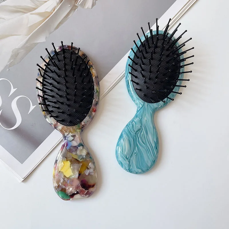 مشط وسادة هوائية لتدليك حمض الخليك ، مشط وسادة هوائية منزلي صغير محمول ومتعدد الأنماط مع مقبض بيضاوي للعناية بالشعر