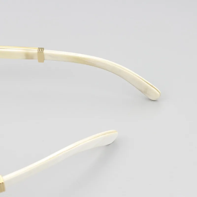 Solid Color High-end Horn White Horn Business Glasses Frame Frameless Optical Myopia Glasses Frame Presbyopia Anti-blue Light.