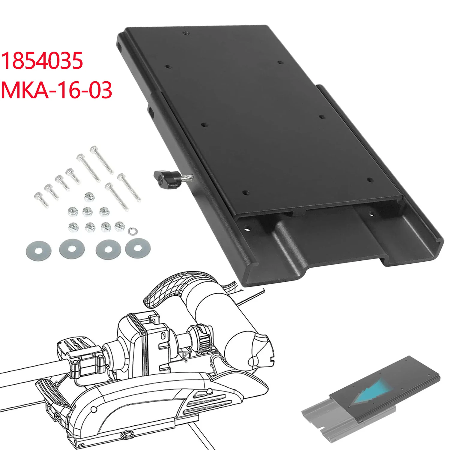 

Быстроразъемный кронштейн троллингового двигателя, 1854035 MKA-16-03 для Ulterra, Terrova, PowerDrive/V2, PowerDrive Pontoon и Deckhand 40,