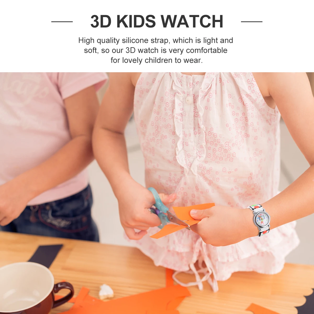 

Cartoon 3D Kids Watch Basketball Pattern Waterproof Wristwatch For Children Comfortable Learning Time Gift For