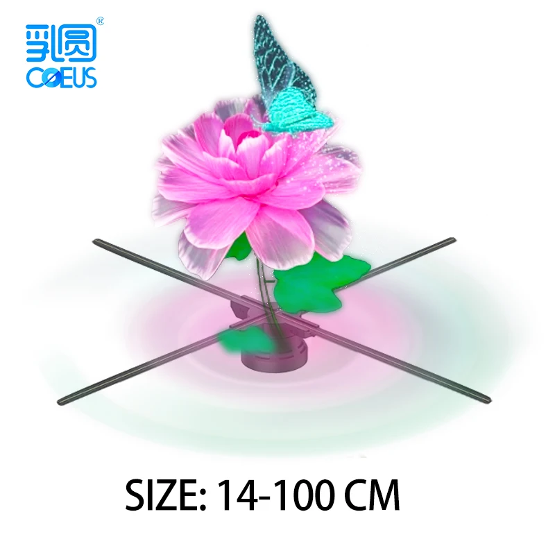 Hologram 3D Ventilador Fan Advertising Display Luces Led Light Sign Holographic Player Support Images Video Draw Audiences