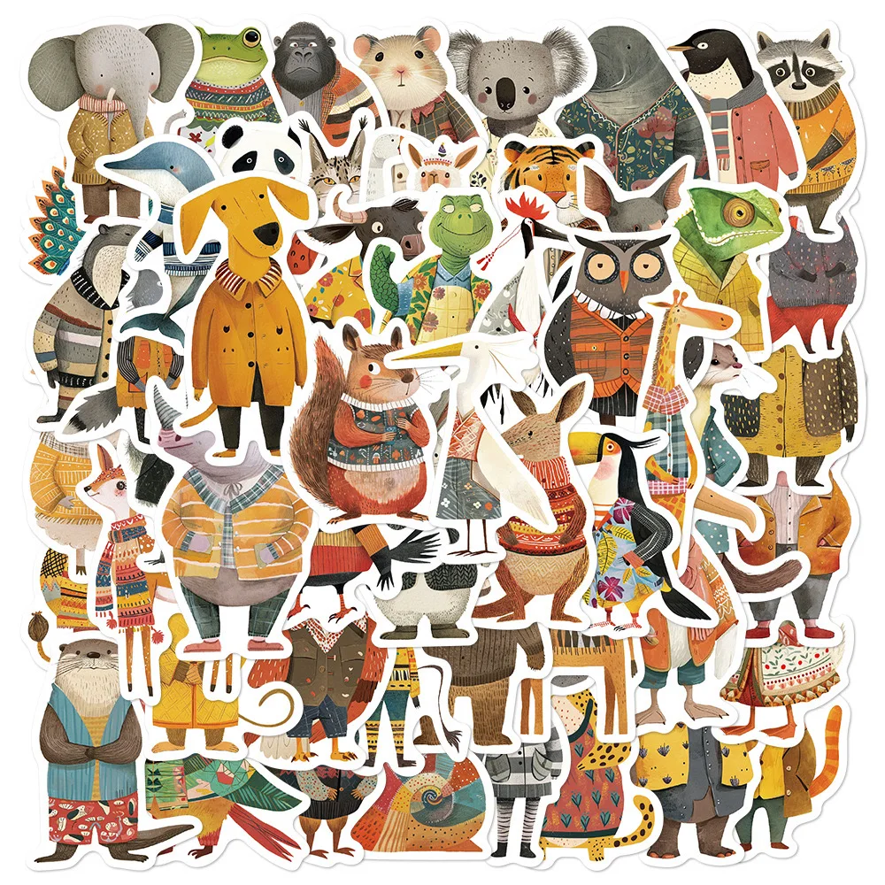 

10/50pcs Vintage Funny Winter Fairy Tales Animal Stickers Aesthetic DIY Laptop Phone Bottle Luggage Waterproof Graffiti Sticker