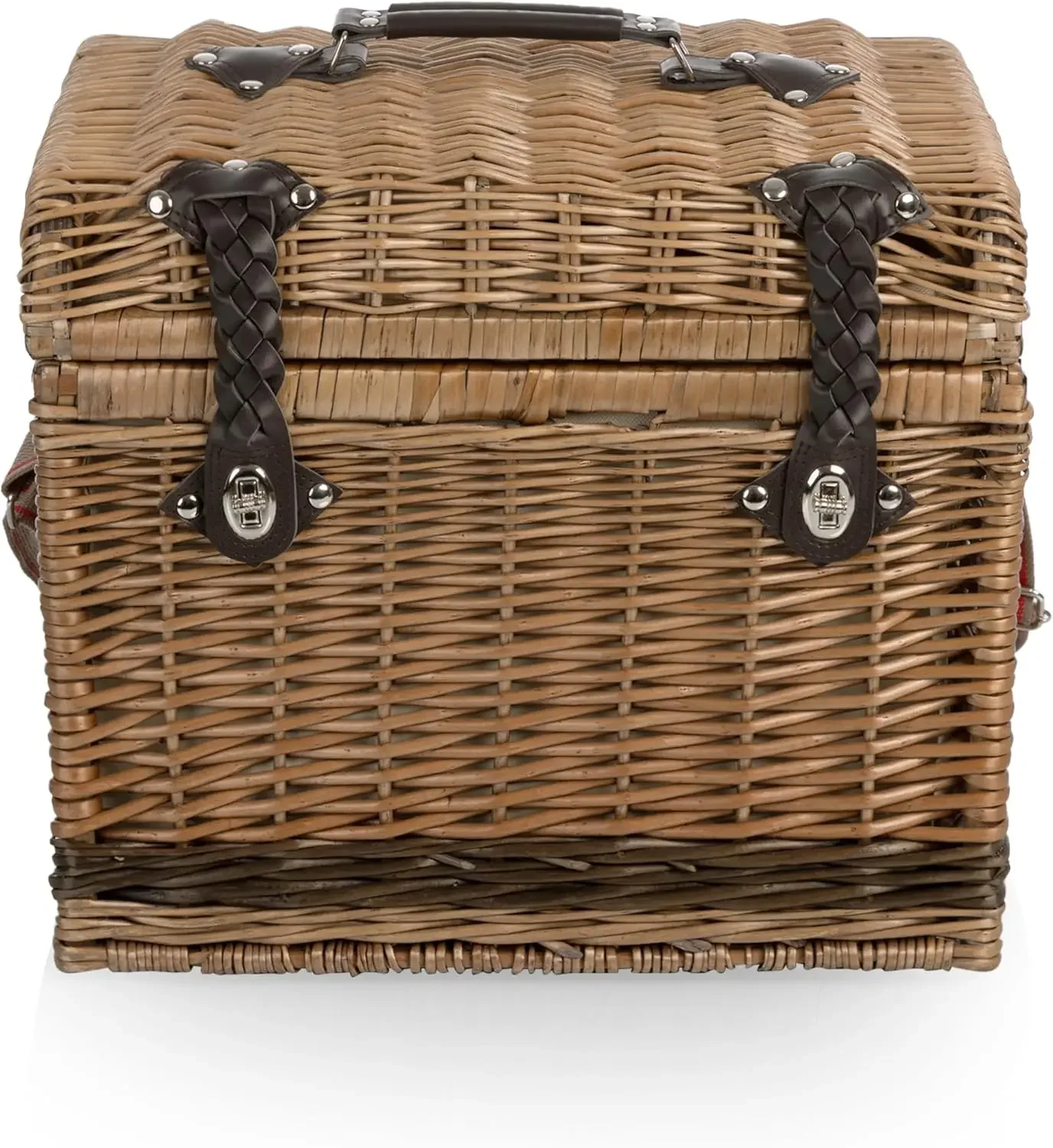 

XMSJ.Yellowstone Picnic Baskets, Moka Collection - Brown with Beige & Red Accents, One Size