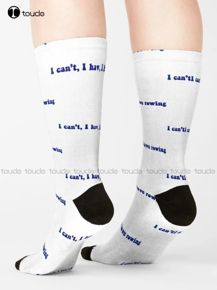 I Can’T I Have Rowing  Socks Fun Socks Personalized Custom 360° Digital Print Gift Harajuku Unisex Adult Teen Youth Socks Retro