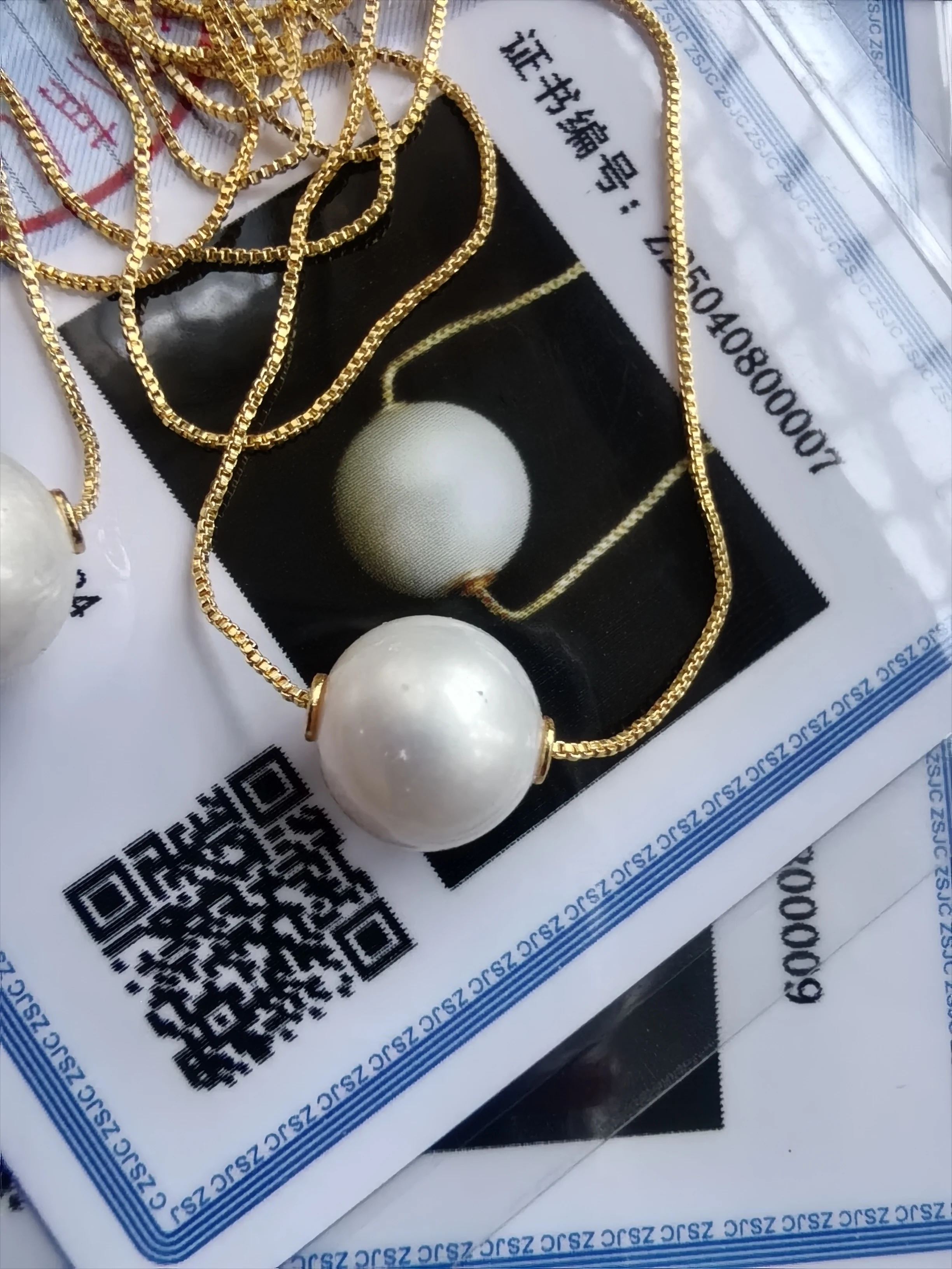 الكلاسيكية AAAA 9-10 مللي متر 10-11 مللي متر الطبيعية اليابانية جولة الأبيض تشن لو لو تونغ قلادة ، 925s (الصورة الفعلية) مع شهادة المرفقة #2