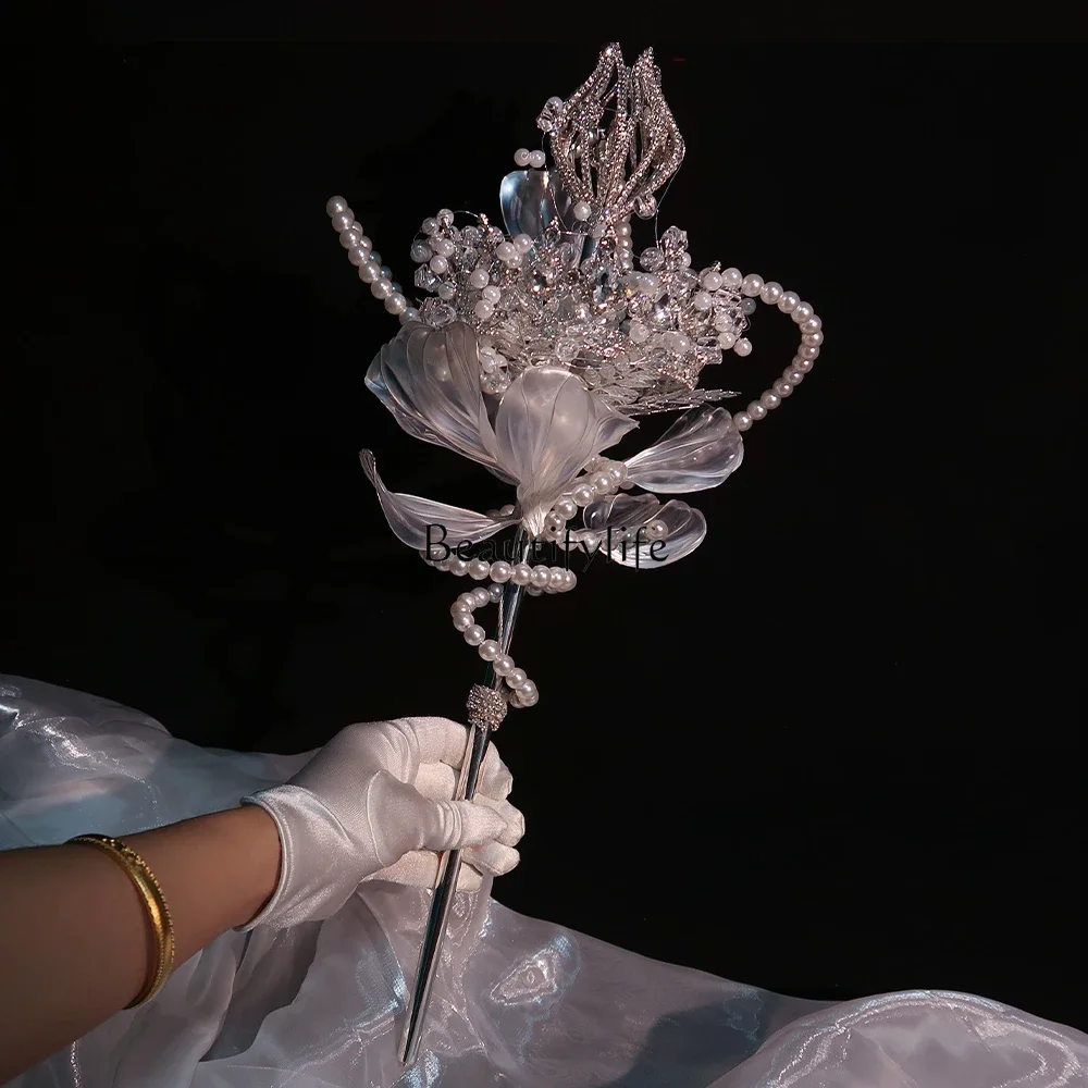 

High-end wedding bouquet European crown crystal cane wedding props