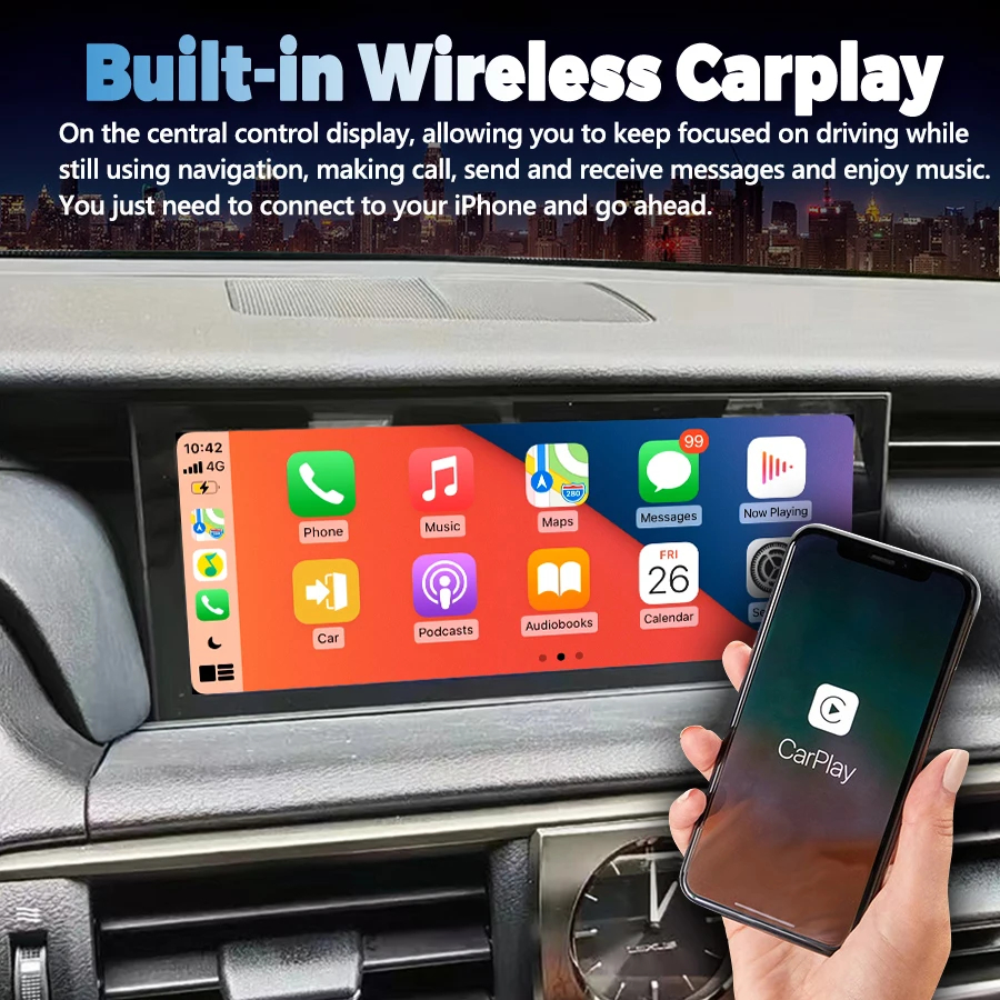 Autoradio Android 14 per Lexus IS RC 200 250 300 350 200t 300h 2013-2019 lettore Video multimediale da 128GB CarPlay schermo Autoradio