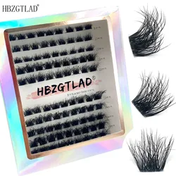 8D Fluffy Single Cluster Lashes Volume Fans Individual Eyelash Transparent Stem Segmented Natural Fake Lashes For Eye Extension