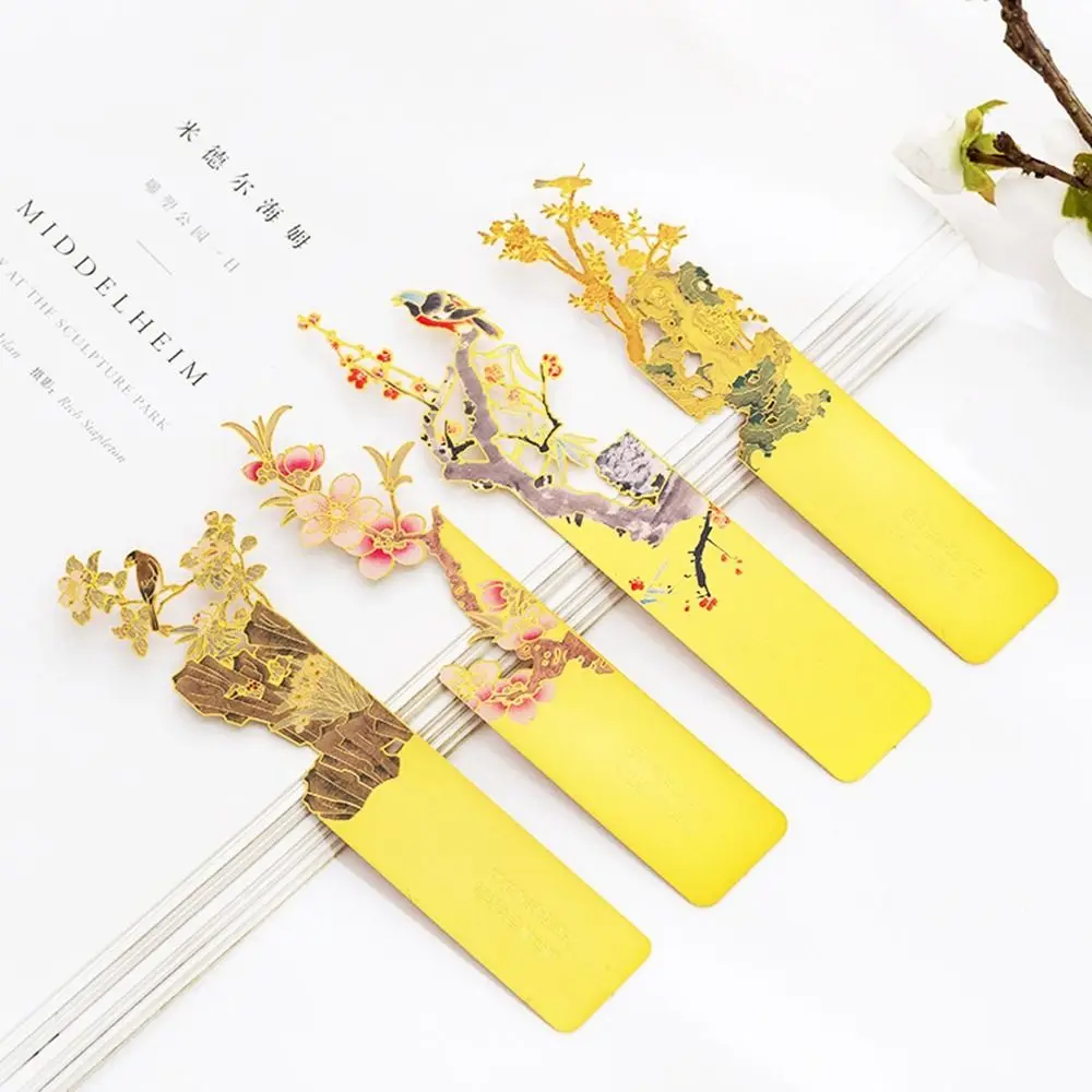 Marcapáginas de Metal Retro con borlas, marcapáginas de flores, estilo floral, Clip de libro para profesores