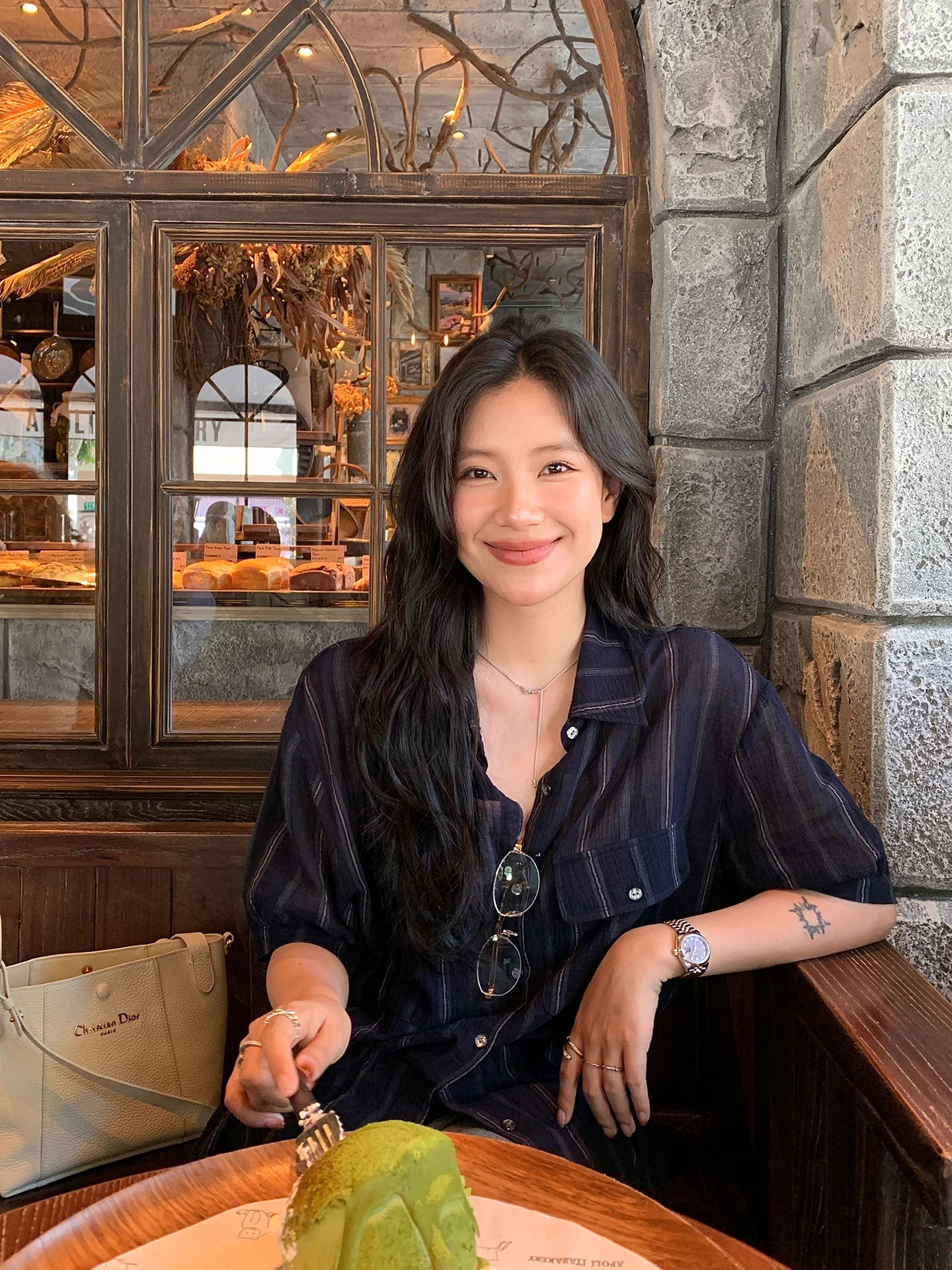 

DaqianwithU Women's irt Dstring Waist Summer Loose Sle ort Sve Striped Top Cotton Pure Fabric Casual Wear