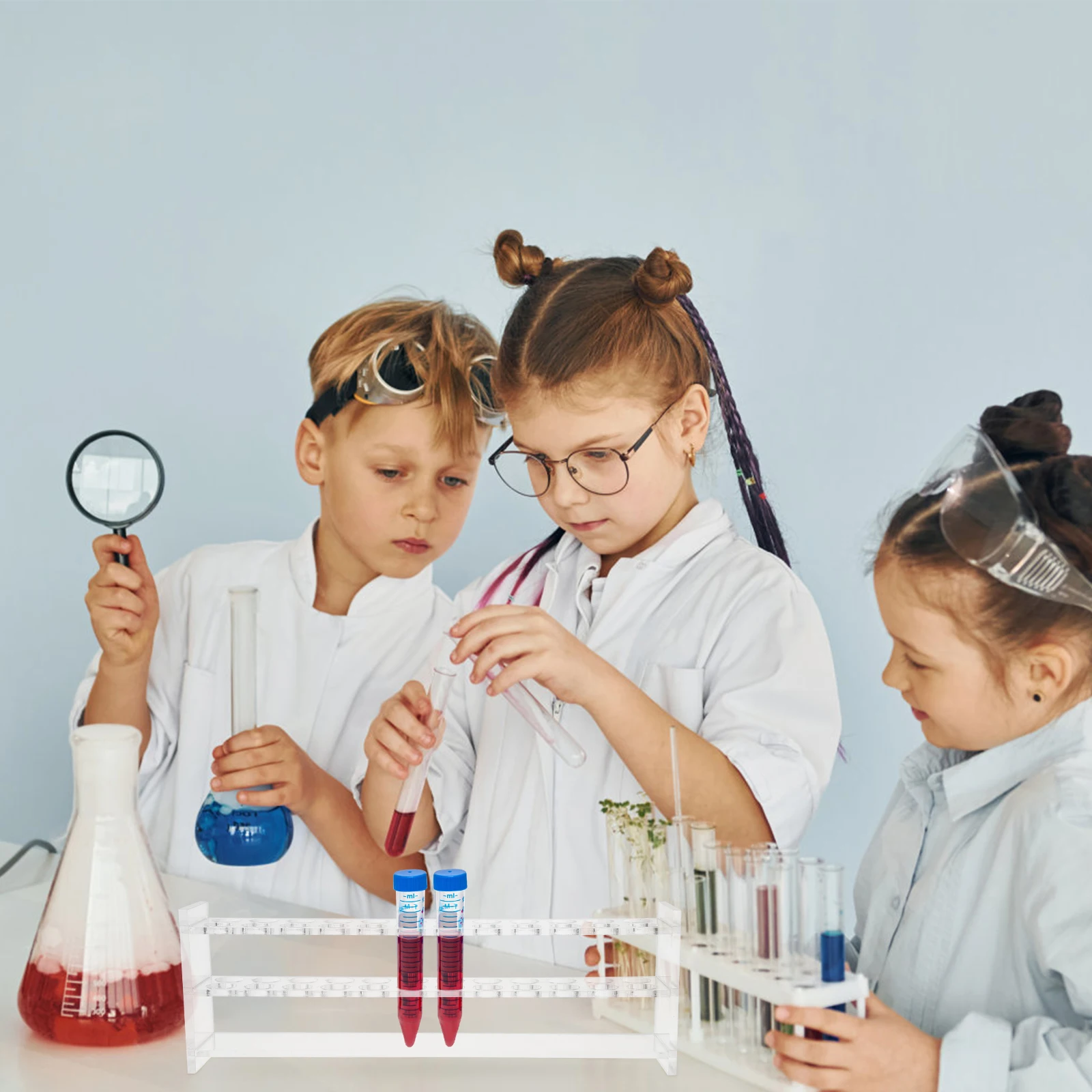 

2pcs Test Tubes Rack Plastic Colorimetric Bottle Holder for Chemistry Lab Sampling Reusable Storage ganzier Tube Display