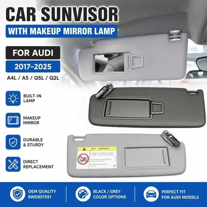 8WD857551 8WD857552 Driver Passenger Side Sun Visor Makeup Mirror Assembly For Audi A4L A5 Q5L Q2L 2017-2025 Interior Parts