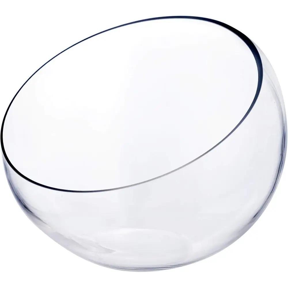 

Чаша с наклонным краем H-9 W-11 | Террариум-глобус с наклонной поверхностью, несколько размеров на выбор | Круглая ваза для цветов в качестве центрального элемента декора