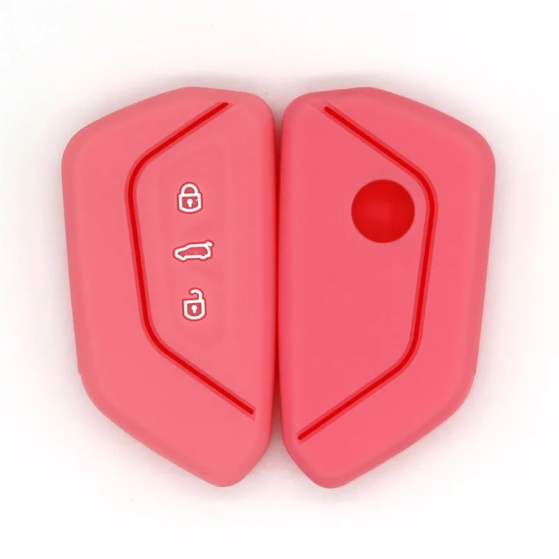 حافظة مفاتيح سيارة من السيليكون لسيارة VW Volkswagen Golf 8/ID.3/ID.4 X/ID.6 X - 3-Button Smart Key Fit، غطاء واقي #4