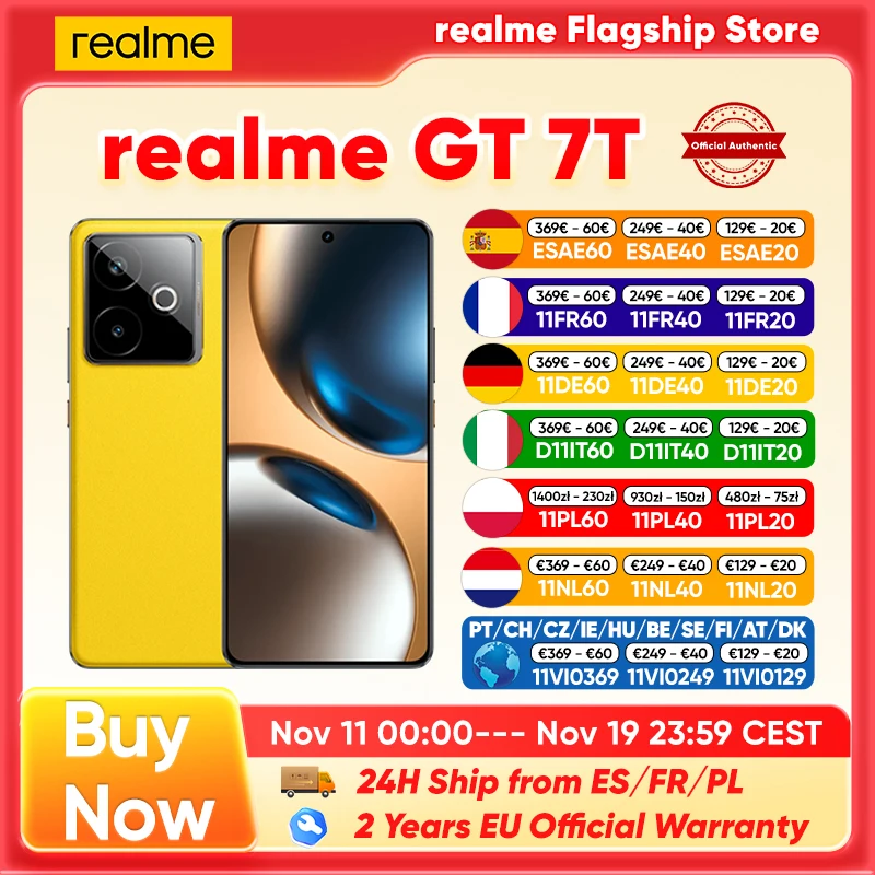 realme GT 7T Smartphone 5G 2025 nouveau Mediatek 8400-Max 7000Mah Titan batterie 120W Ultra Charge 6.8 ''120Hz affichage Version mondiale realme GT 7T Smartphone 5G 2025 nouveau Mediatek 8400-Max 7000Mah Titan batterie 120W Ultra Charge 6.8 ''120Hz affichage Version mondiale