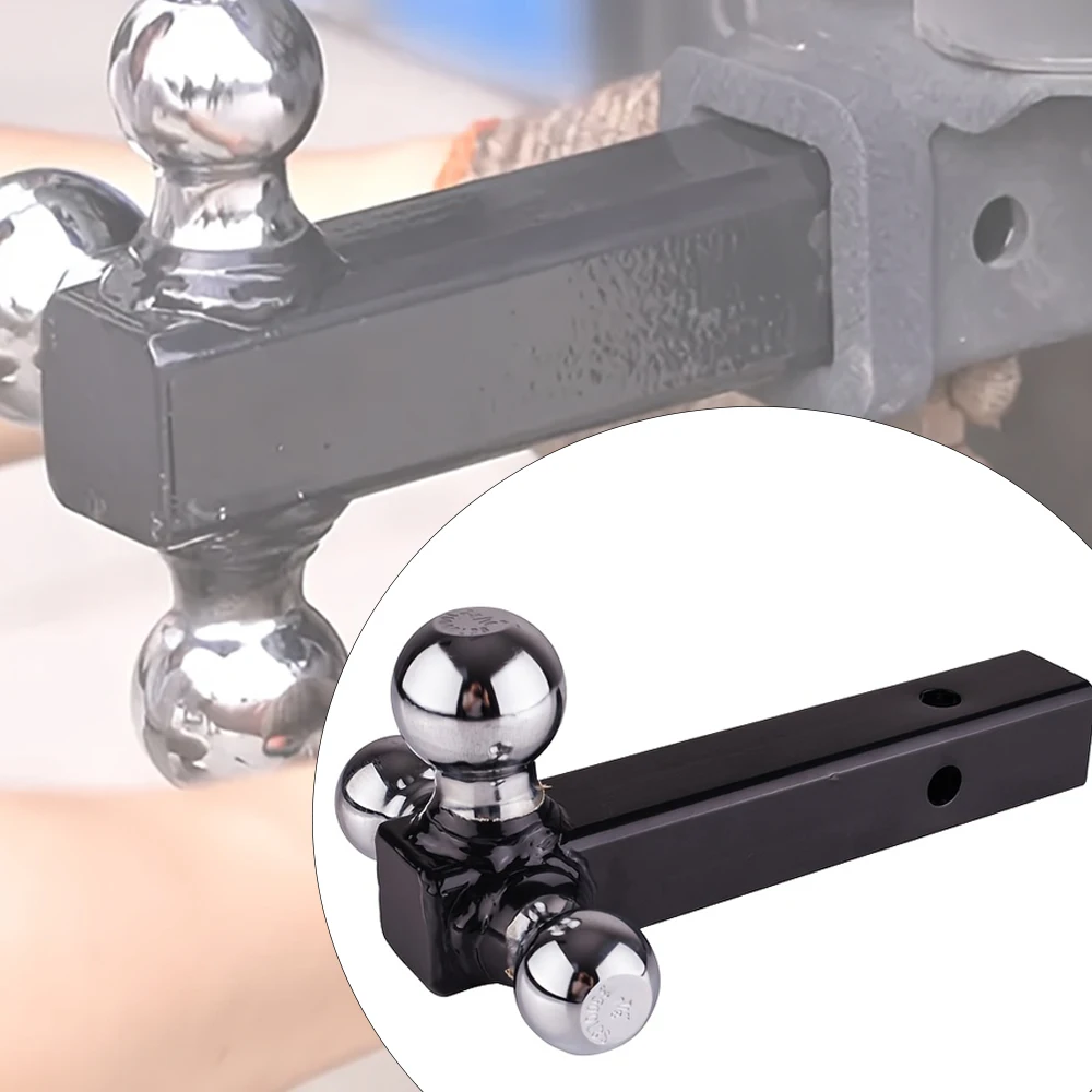 

Tri-Ball Mount Trailer Hitch Class 2 3 and 4 Fits 2" Receiver for Pickup Truck SUV Heavy Duty Loads Chrome Solid Tube