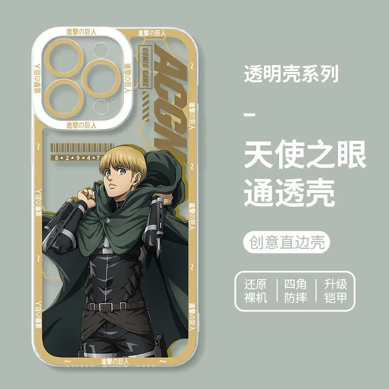 Anime Attack on Titan Phone Case For OPPO Reno 12F 12 7 11 11F 10 2F 4 8 8T 8Z 7Z 7 6Z 6 5 Pro Plus 4G 5G Clear Soft TPU Cover image 2