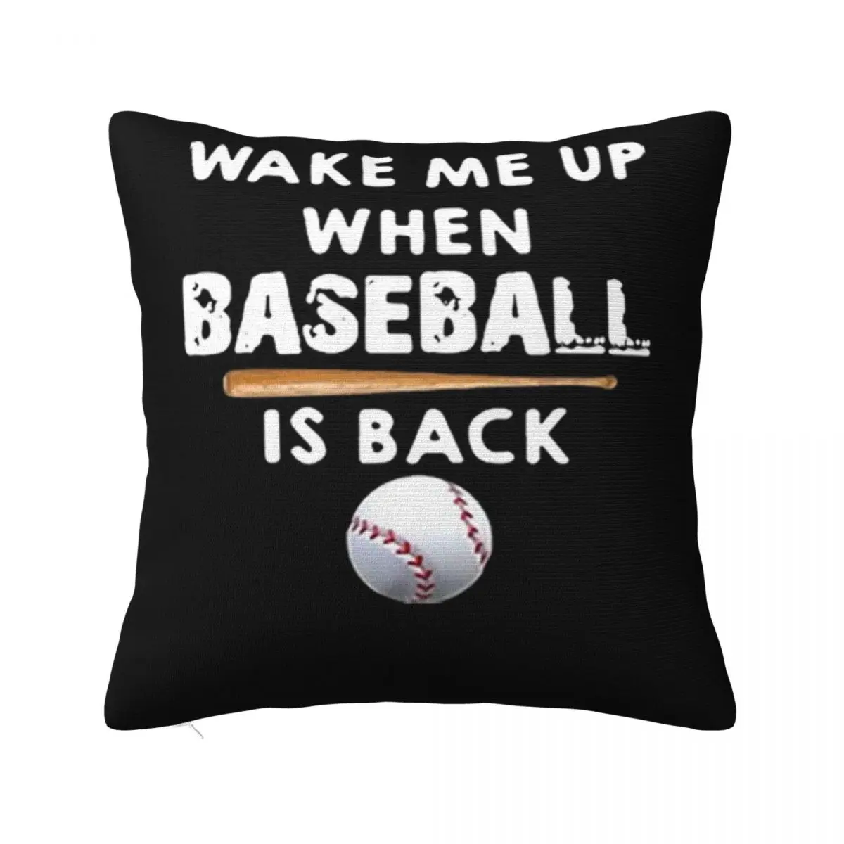 Softball Wake Me Up When Baseball Is Back Crewneck Pure Cheap Sale Unisex Surprise Dj Simple Pillow Case