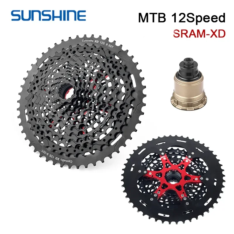 

SUNSHINE Cassette XD 12-скоростная 9-50T MTB велосипедная звездочка маховик для горного велосипеда 10-50T 52T подходит для K7 для SRAM GX EAGLE Freewheel