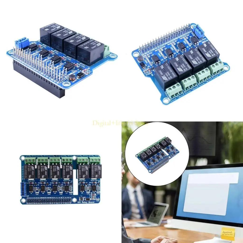 

E06D Industrial Relays Module 4/6 Channel Power Supply Controller Expansion Card With LED for RPi A+ 2B 3B Home Appliances