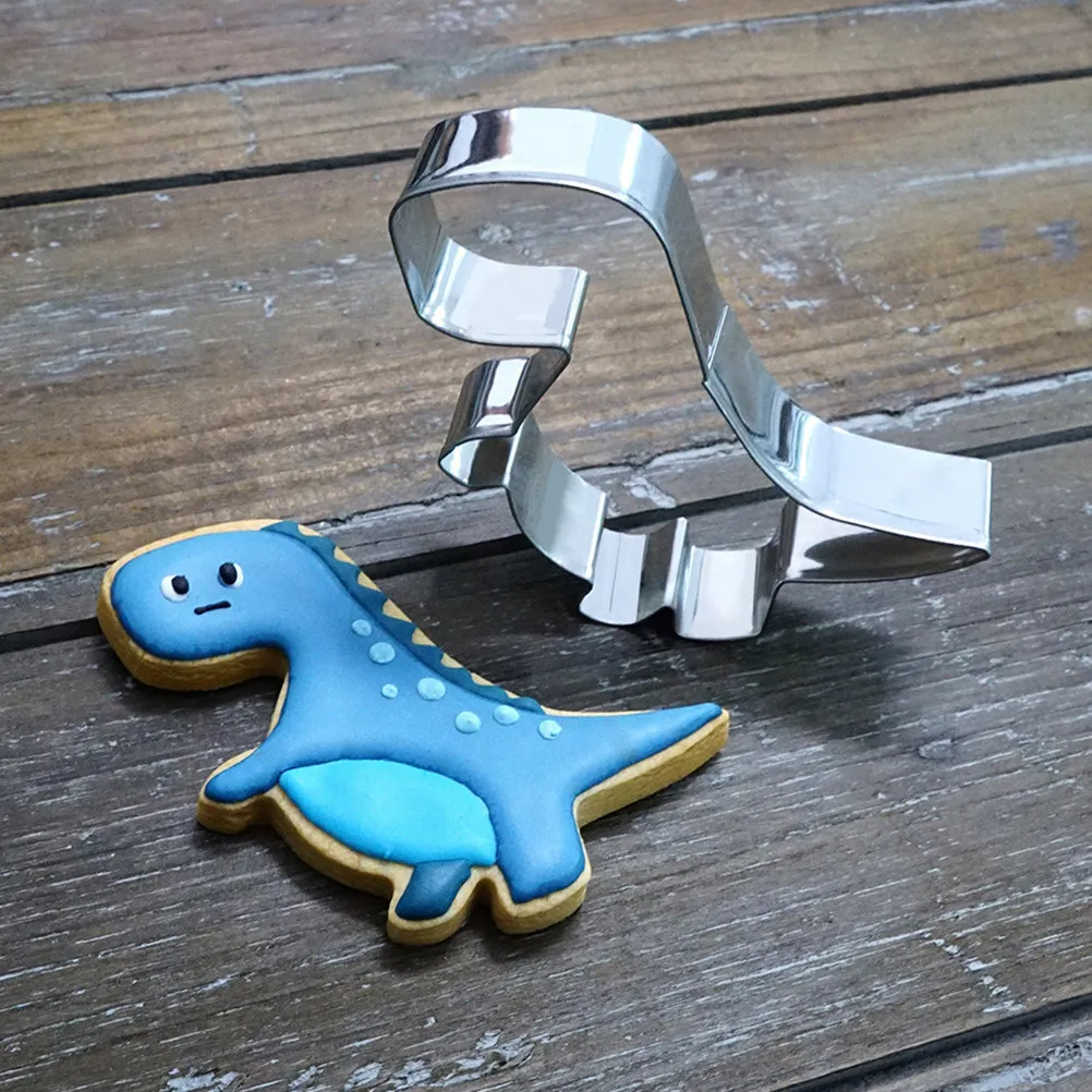 10Pcs Stainless Steel Dinosaur Cookie Cutters Metal Baking Molds for Sugar Cookies Biscuits Fried Eggs Fondant Crafts Kitchen