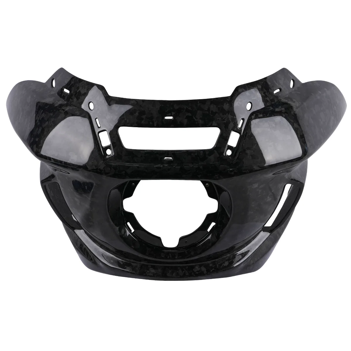 

Glossy Forged Carbon Fiber OEM Replacement Front Motorcycle Fairing Cowl Black Color Compatible with for 2014-2023 Road Glide