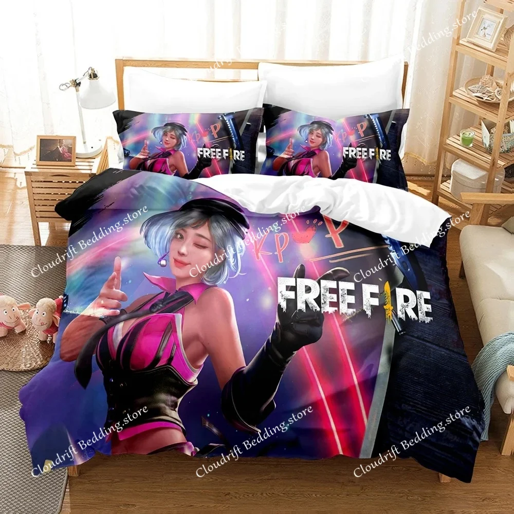 3d Print Game Free Fire Battlegrounds Bedding Set Boys Girls Twin Queen Size Duvet Cover Pillowcase Bed Kids Adult Home Textile
