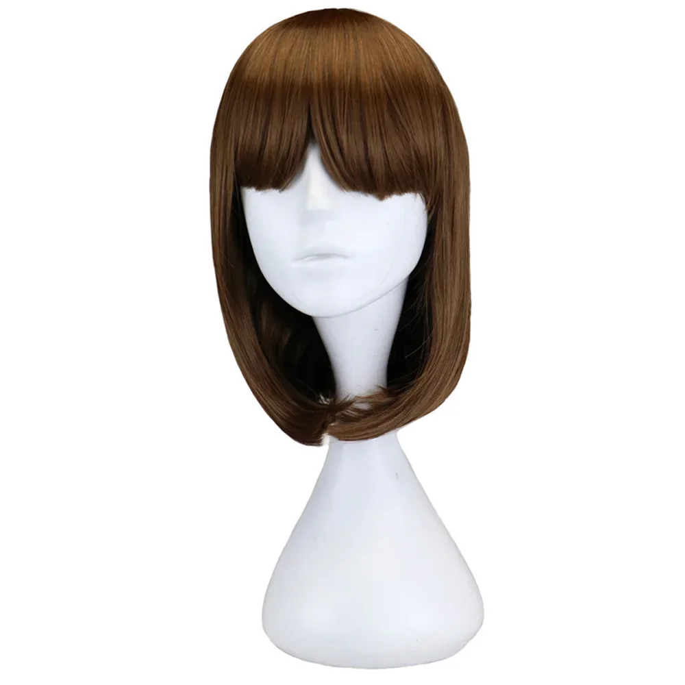 Bob Short Straight Synthetic Wigs with Bangs Black Hair Wigs for Women Daily Cosplay Party Wigs Heat Resistant