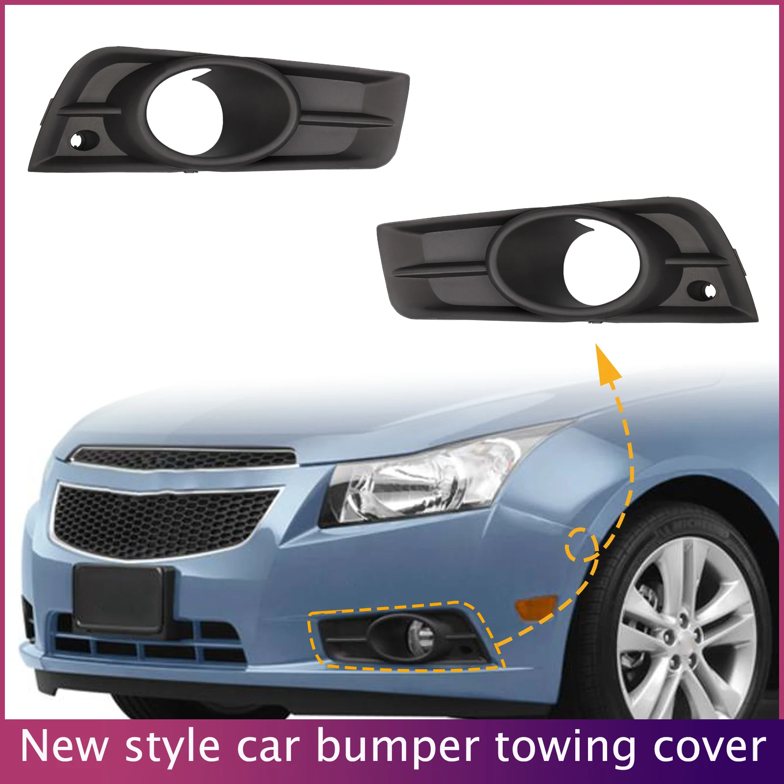 

Fog Light Frame Lamp Trim Grill Cover Under Front Bumper For CHEVY Cruze 2011-2015 94831151 94831152 Car Accessories