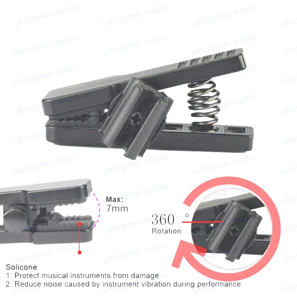 Instrument Condenser Microphone Universal Stand Clamp for DPA 4099 For Saxophone Compatible For 5-6mm Gooseneck Microphone Clip
