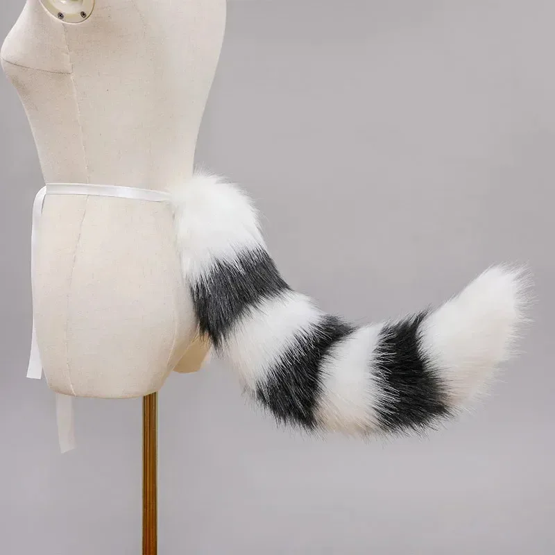 

AA wat Хэллоуин Ракета Пушистая лиса Кошачий хвост Контрастные цвета Еноты Пушистые плюшевые полосатые животные Косплей Костюм Acc2025 Новый